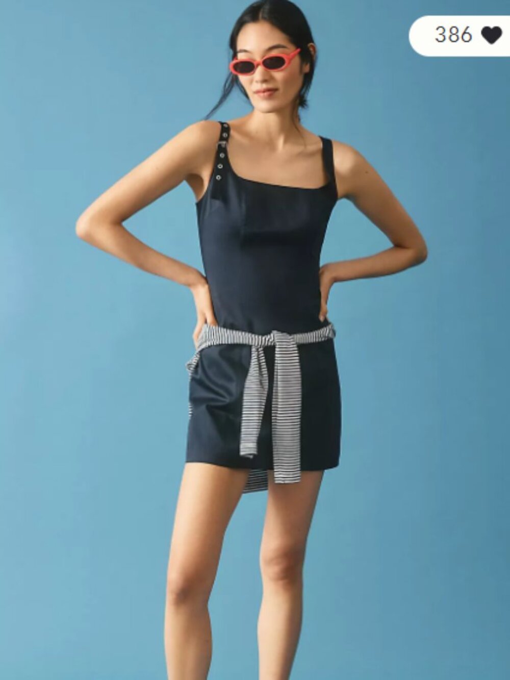 Maeve Belted Shoulder Strap Mini Dress